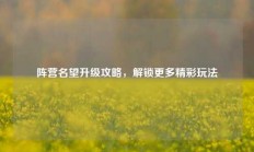 阵营名望升级攻略，解锁更多精彩玩法