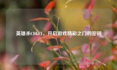 英雄杀CDKEY，开启游戏精彩之门的密钥