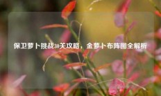 保卫萝卜挑战30关攻略，金萝卜布阵图全解析