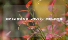 揭秘 DNF 弹药专家，战场火力主宰的技能奥秘
