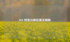 DNF 时装分解位置全揭秘