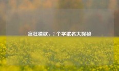 疯狂猜歌，7 个字歌名大探秘