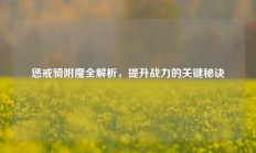 惩戒骑附魔全解析，提升战力的关键秘诀