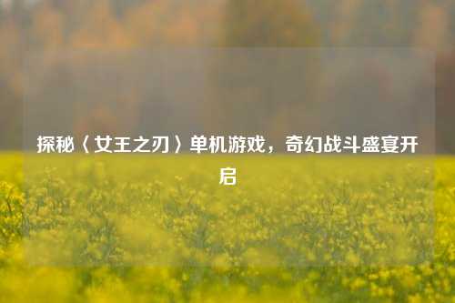 探秘〈女王之刃〉单机游戏,奇幻战斗盛宴开启