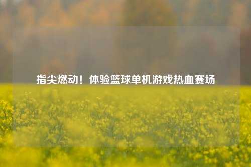 指尖燃动!体验篮球单机游戏热血赛场