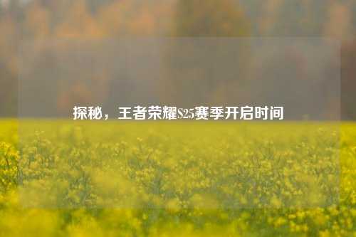 探秘,王者荣耀S25赛季开启时间