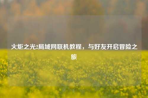 火炬之光2局域网联机教程,与好友开启冒险之旅