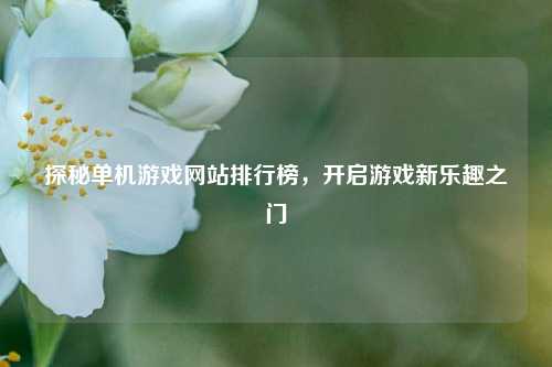 探秘单机游戏网站排行榜,开启游戏新乐趣之门