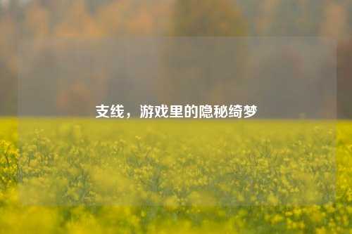 支线,游戏里的隐秘绮梦