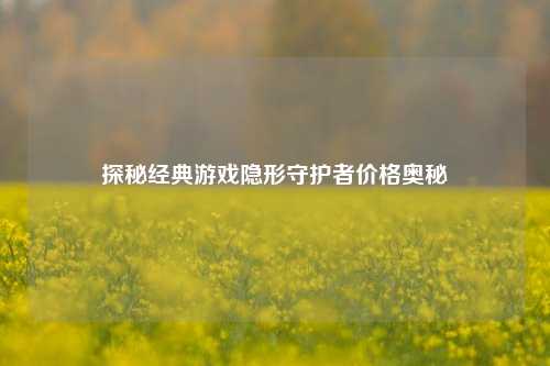 探秘经典游戏隐形守护者价格奥秘